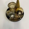 plateau met theelichtjes goud en zwart